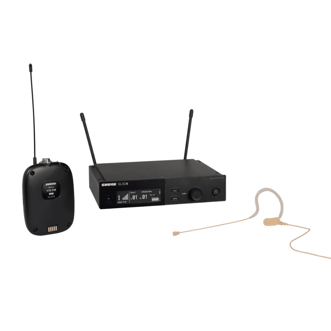 Shure SLXD14/153T-H55 | Sistema Inalámbrico con Transmisor Bodypack SLXD1 y Micrófono de Cabeza MX153