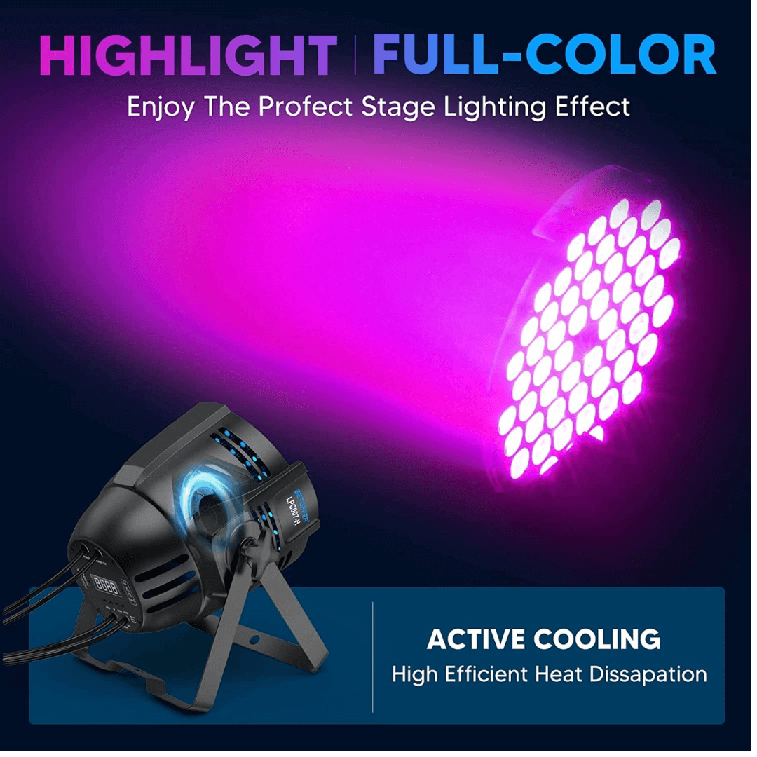 Tacho PAR LED 54×3W RGB 3EN1 RGB Malla Transparente