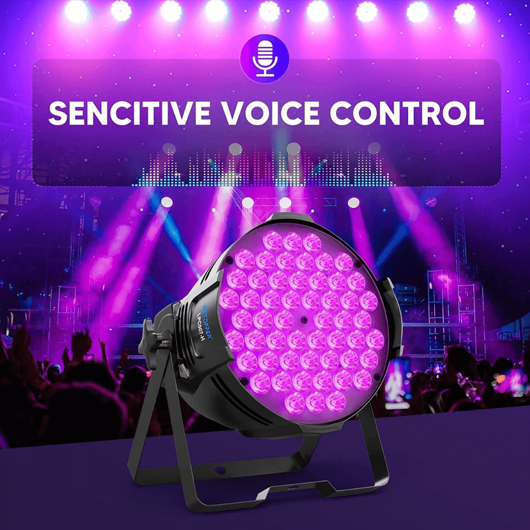 Tacho PAR LED 54×3W RGB 3EN1 RGB Malla Transparente