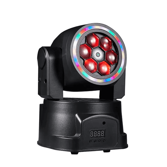 VORTEX RING - Mini cabeza móvil profesional con efecto Bee Eye aro LED dinámico y láser central verde