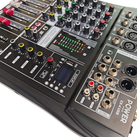 EX4-USB – Consola de Audio de 4 Canales Reales con Interfaz – POWER PRO