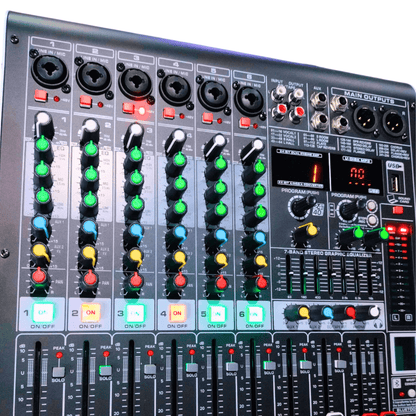 RX-60 Consola de Audio POWER PRO | 6 Canales Profesionales +48V Individual