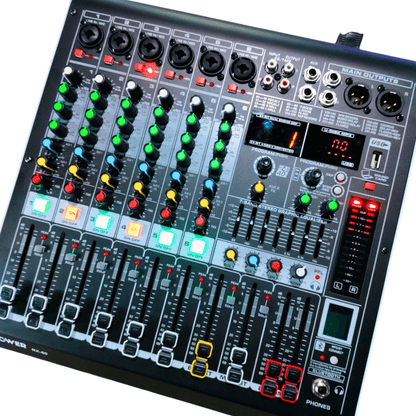 RX-60 Consola de Audio POWER PRO | 6 Canales Profesionales +48V Individual