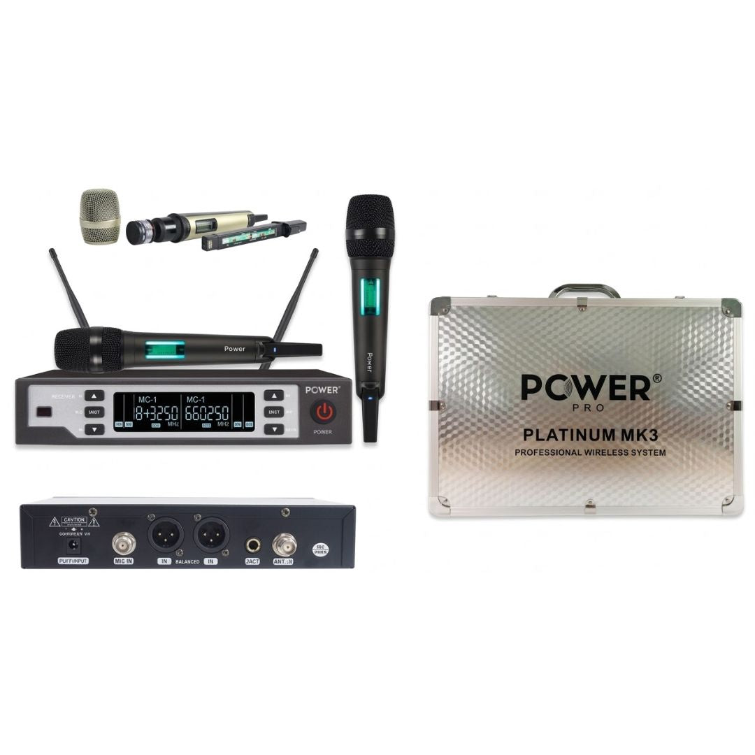 POWER PRO PL-MK3 | Sistema de Micrófono Doble Inalámbrico de Mano 200m
