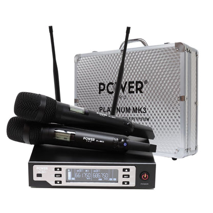 POWER PRO PL-MK3 | Sistema de Micrófono Doble Inalámbrico de Mano 200m