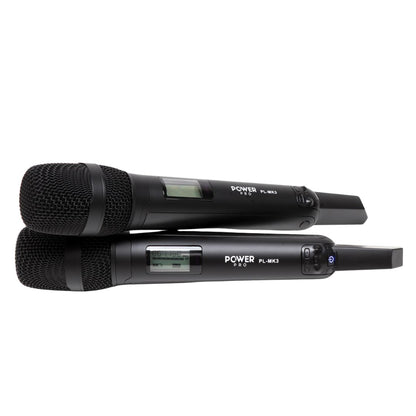 POWER PRO PL-MK3 | Sistema de Micrófono Doble Inalámbrico de Mano 200m