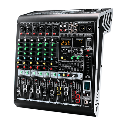 RX-60 Consola de Audio POWER PRO | 6 Canales Profesionales +48V Individual