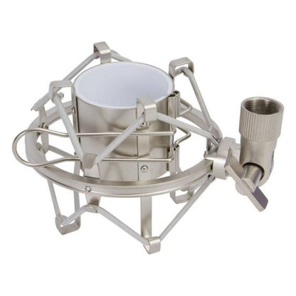 POWER PRO ACCE168 | Araña Antivibración para Micrófono Condensador Plateado 46–54mm
