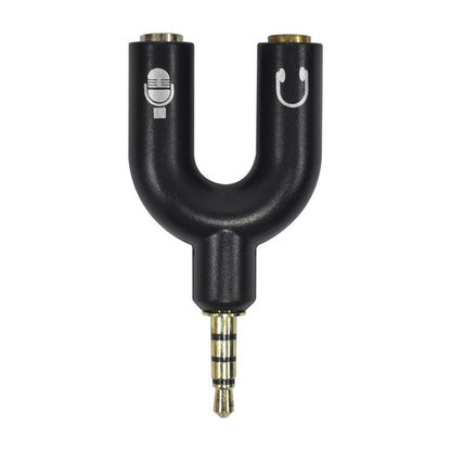 EVL AD-435 | Adaptador Separador Audífono/Micrófono 2 Jack 3.5 mm a 1 Plug 3.5 mm