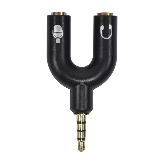 EVL AD-435 | Adaptador Separador Audífono/Micrófono 2 Jack 3.5 mm a 1 Plug 3.5 mm