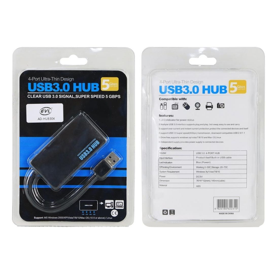 EVL AD-HUB304 | CONCENTRADOR HUB C/4 USB 3.0