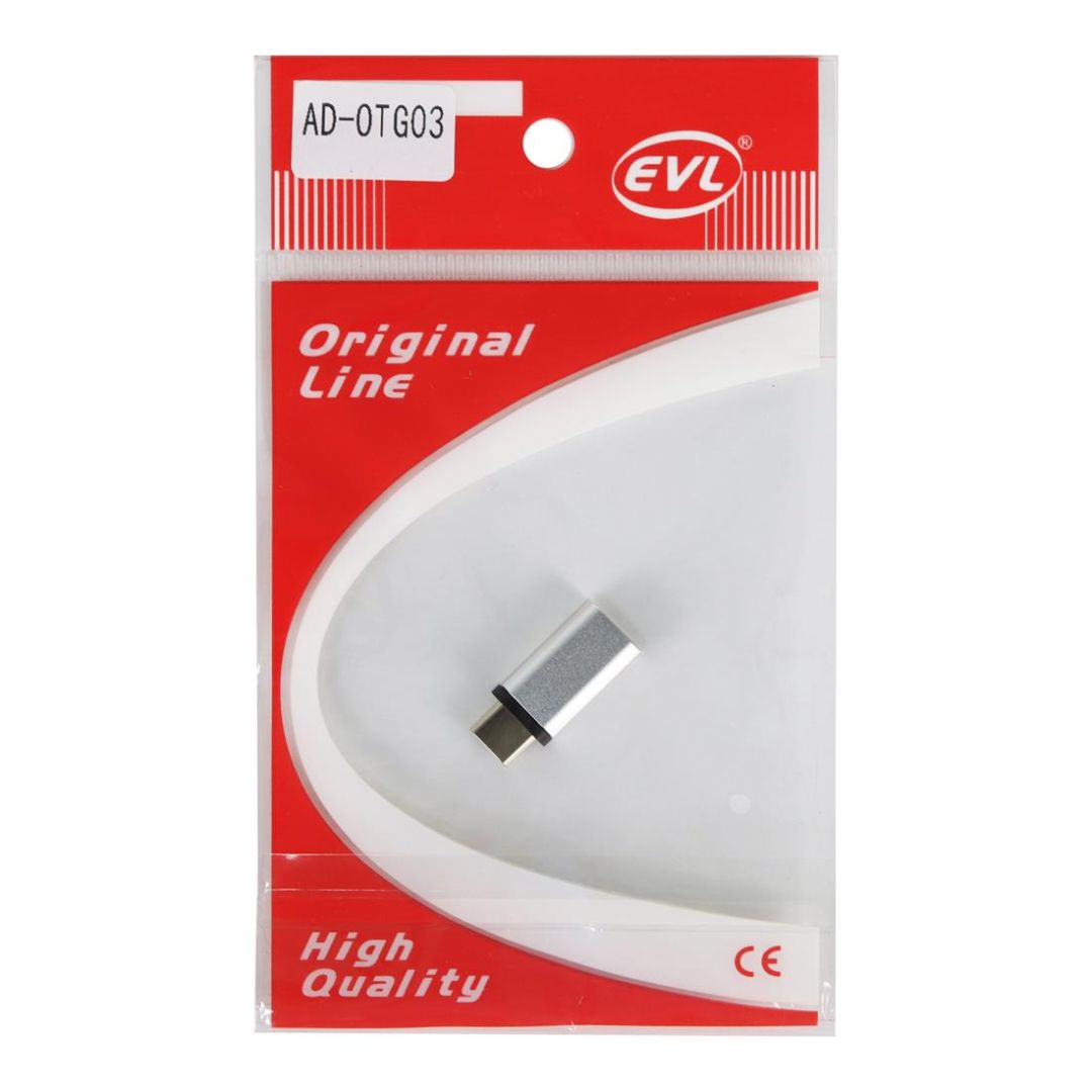 EVL AD-OTG03 | Adaptador OTG Lightning a USB Tipo-C (Acabado Metálico)