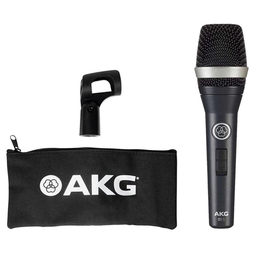 AKG D5S | Micrófono Dinámico Profesional Supercardioide con Interruptor