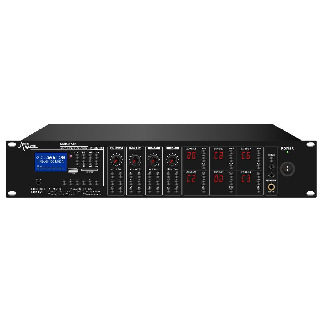 Audio Master AM-MA-6240 | Amplificador Mezclador Zonal con Sistema de Evacuación por Voz