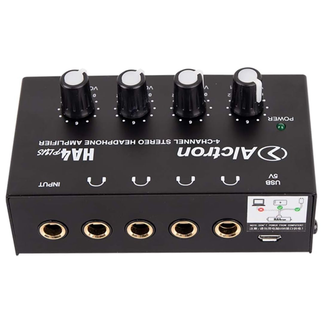 AMP7 Alctron HA4 PLUS | Mini Amplificador de Audífonos 4 Canales USB
