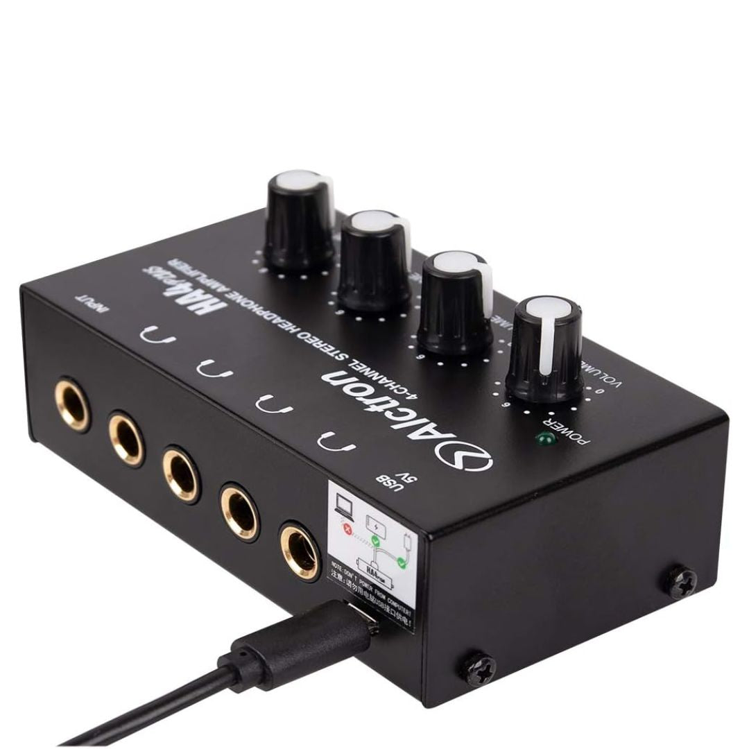 AMP7 Alctron HA4 PLUS | Mini Amplificador de Audífonos 4 Canales USB