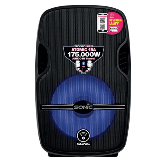 SONIC USA ATOMIC 15A-W MK4 | Caja Amplificada Activa de 15’’ con BT Estéreo y APP