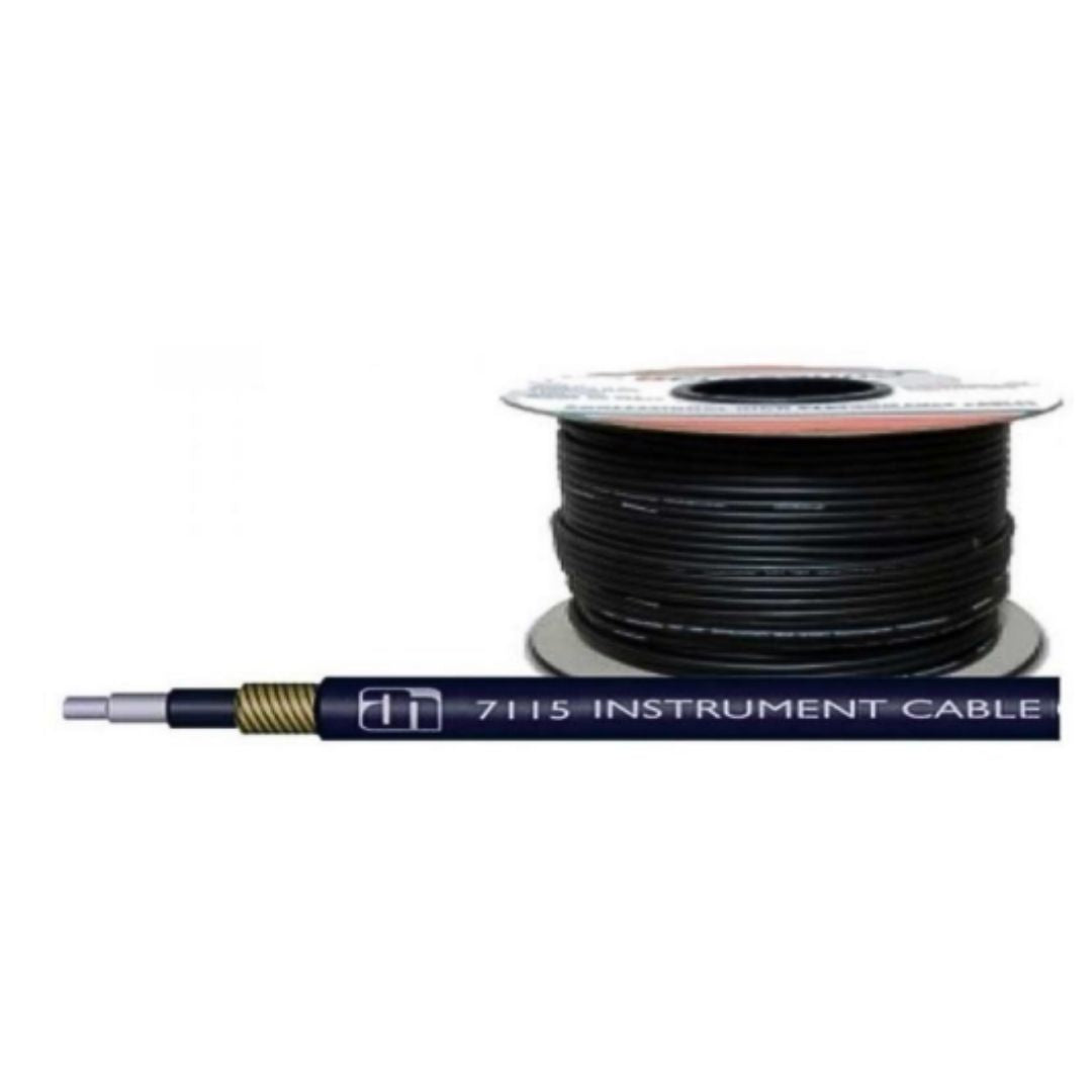 Adam Hall 7115BLK | Cable de Instrumento Profesional 100 m (Rollo)