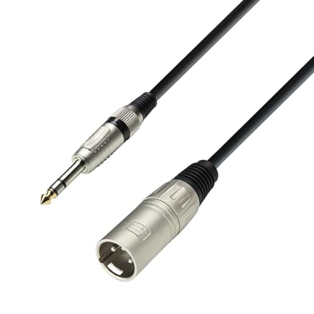 Adam Hall K3BMV0100 | Cable Micrófono XLR Canon Macho a Plug 6.3 mm Estéreo – 1 m