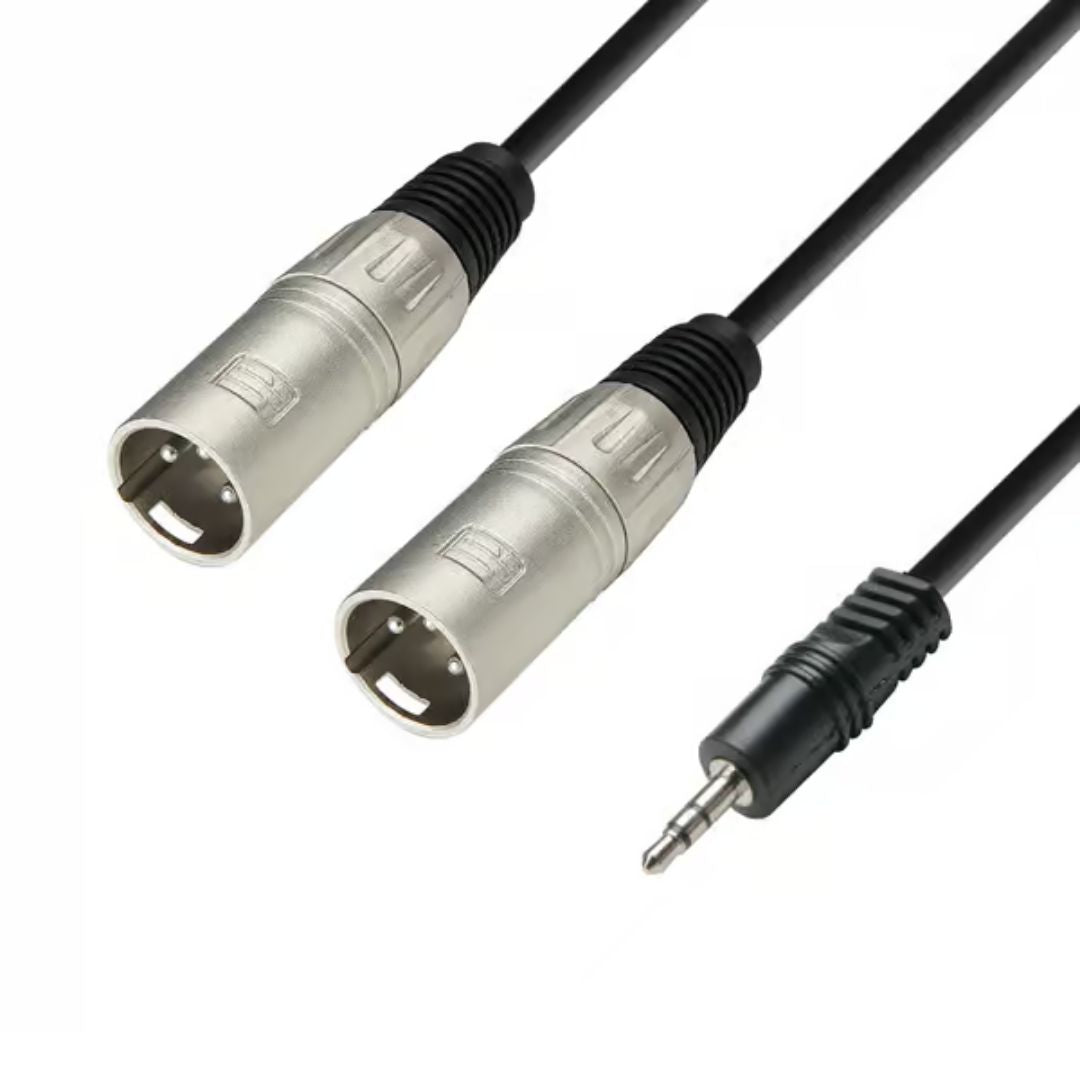 Adam Hall K3YWMM0300 | Cable Audio 2 XLR Macho a Minijack 3.5 mm Estéreo – 3 m