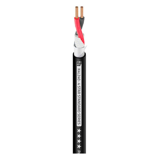 Adam Hall K4LS240 | Cable de Altavoz Profesional 2 × 4,0 mm² Negro – 100 m