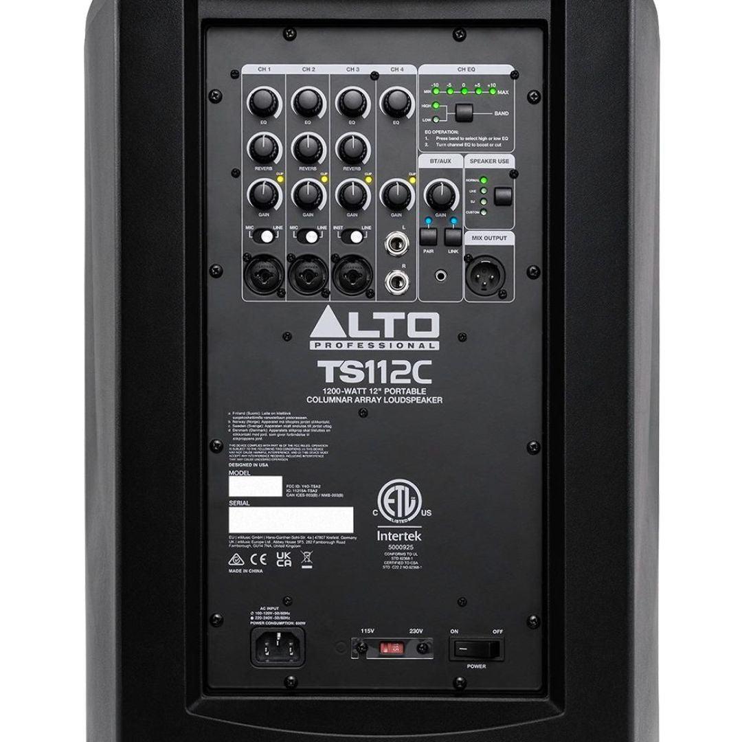 ALTO PROFESSIONAL TrueSonic TS112C | Sistema de Columna Activo Portátil de 1200W