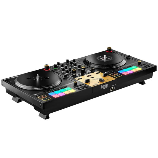 Hercules DJControl Inpulse T7 Gold Edition | Controlador DJ Profesional de 2 Canales con Platos Motorizados