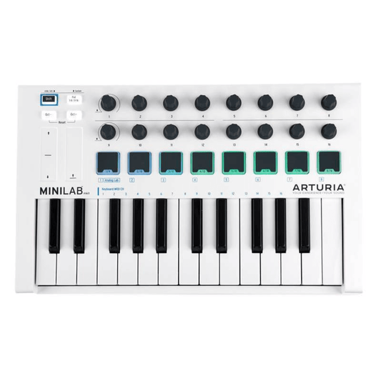 Arturia MINILAB MK II WHITE EDITION | Controlador MIDI Portátil – 25 Teclas (LIQUIDACIÓN)