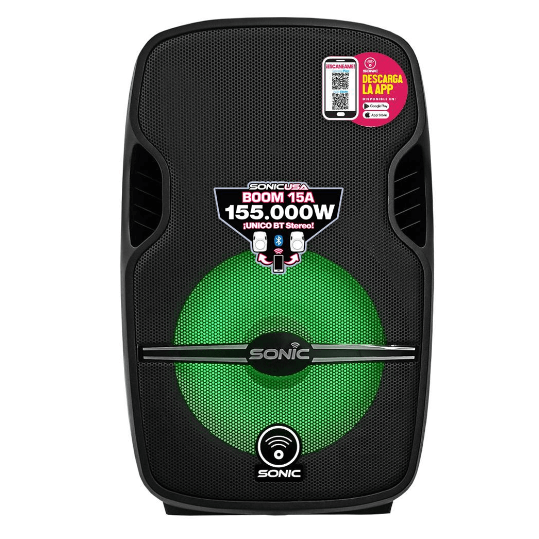 SONIC USA BOOM 15A-W MK4 | Caja Amplificada Activa de 15’’ con BT Estéreo y APP