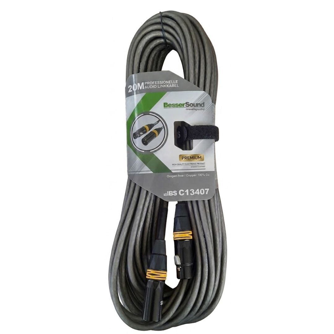 Besser Sound C13407 Premium | Cable XLR Canon Macho a Canon Hembra 20m