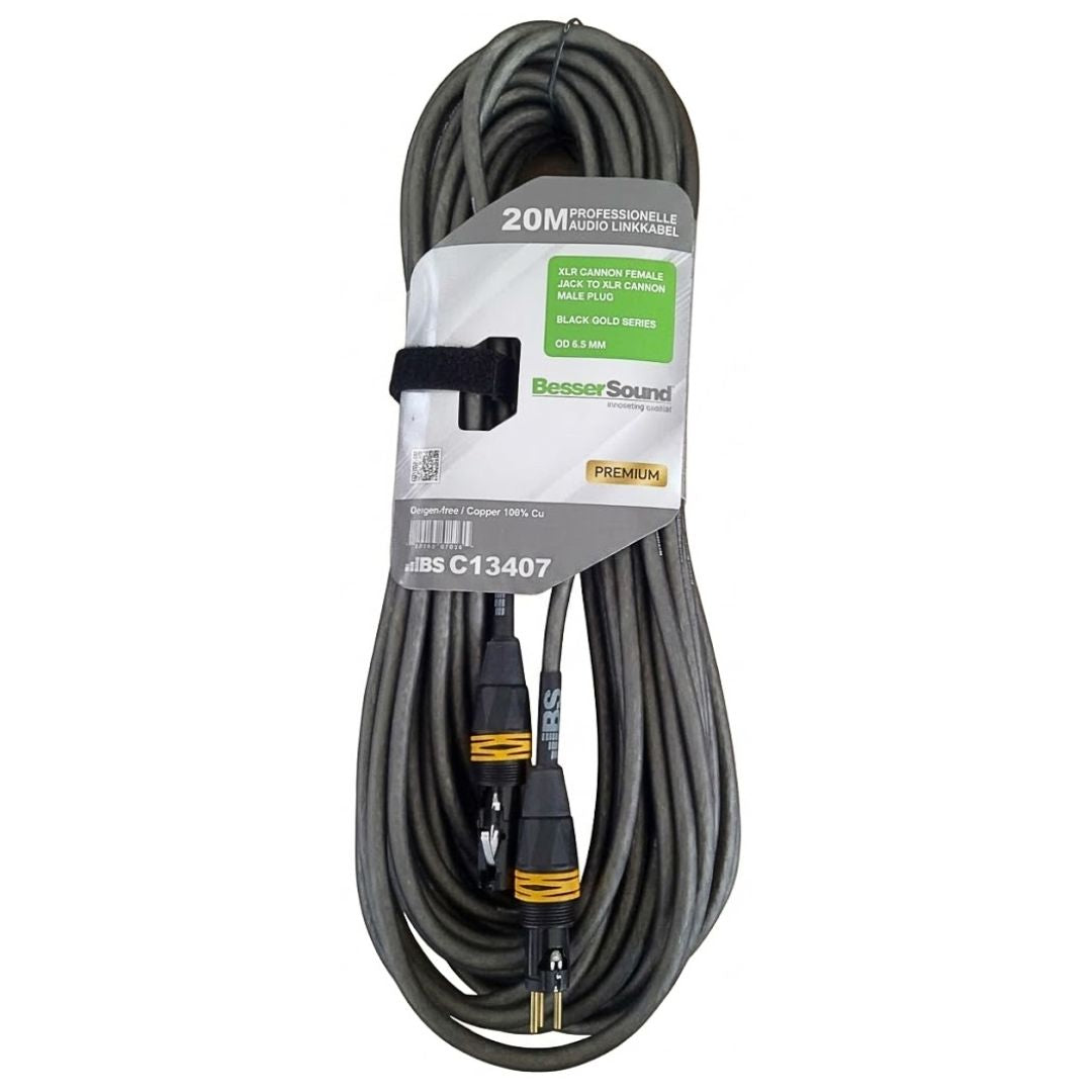 Besser Sound C13407 Premium | Cable XLR Canon Macho a Canon Hembra 20m