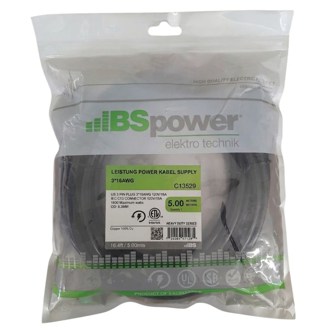 Besser Sound C13529 | Cable de Poder 5m 3x16AWG