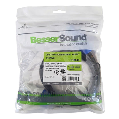 Besser Sound C13544 | Cable de Poder PowerCON 1m