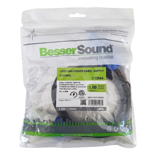 Besser Sound C13544 | Cable de Poder PowerCON 1m