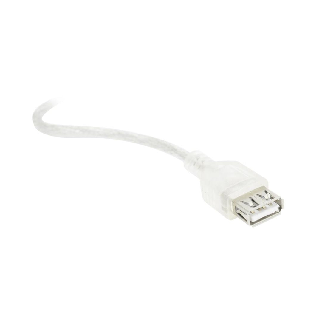 EVL YUSB2-T02-1.5M |CABLE USB HEMBRA X USB MACHO TRANSPARENTE 1.5MT