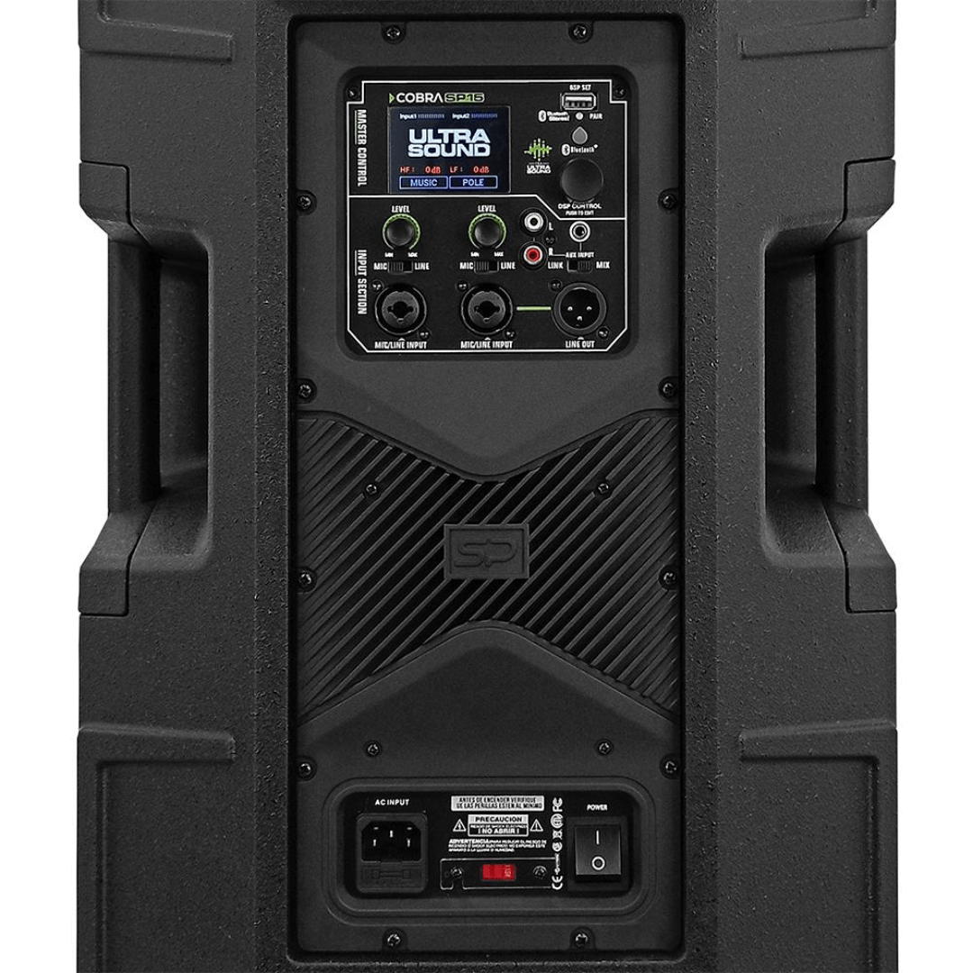 ULTRASOUND COBRA SP15 | Caja Activa de 15’’ con DSP NEXIUM 56 Bits y BT Estéreo