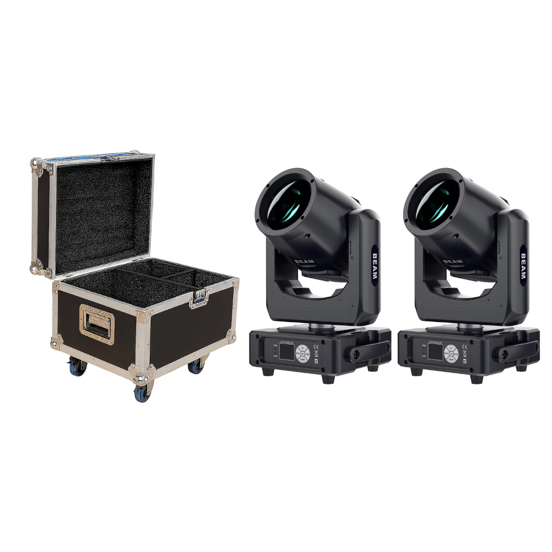 Set x2 COMPACT BEAM 7R 230W + EFECTO ARCOIRIS – POWER PRO