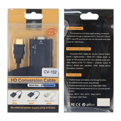 UNIVERSAL CV-102 | CONVERTIDOR HDMI A VGA/AUDIO C/CABLE