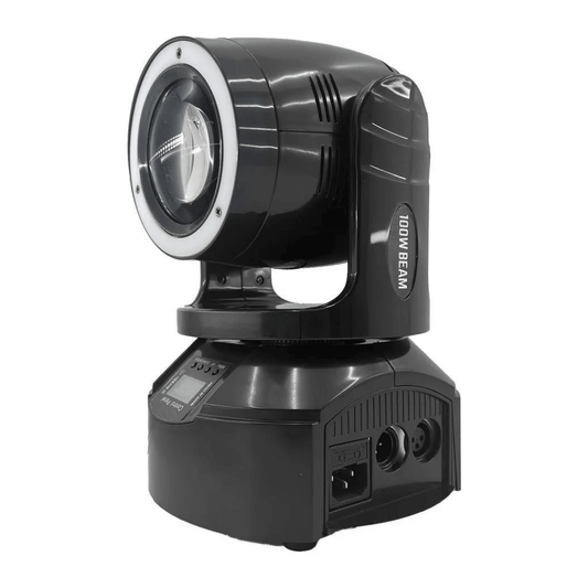 Cabeza Robótica LED 100W Lighting Pro - Moving Head Beam con Tira RGB y Control DMX Profesional