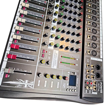 EX12-USB – Consola de Audio de 12 Canales Reales con Interfaz – POWER PRO