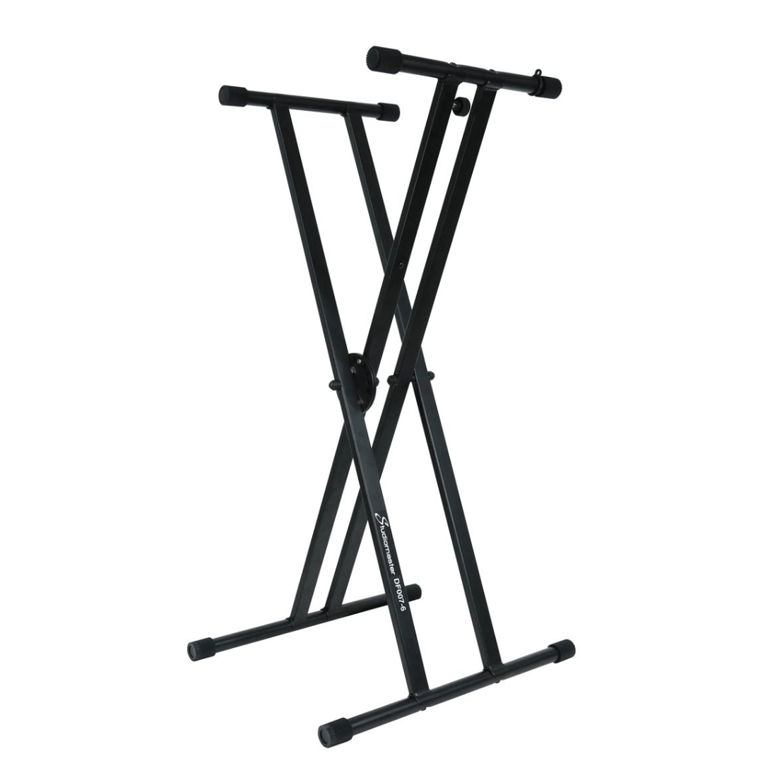 Studiomaster DF007-6 | Pedestal para Teclado Deluxe Doble Brazo de Altura Ajustable
