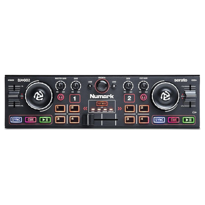 Numark DJ2GO2 Touch | Controlador DJ Portátil con Jog Wheels Táctiles y Tarjeta de Sonido Integrada