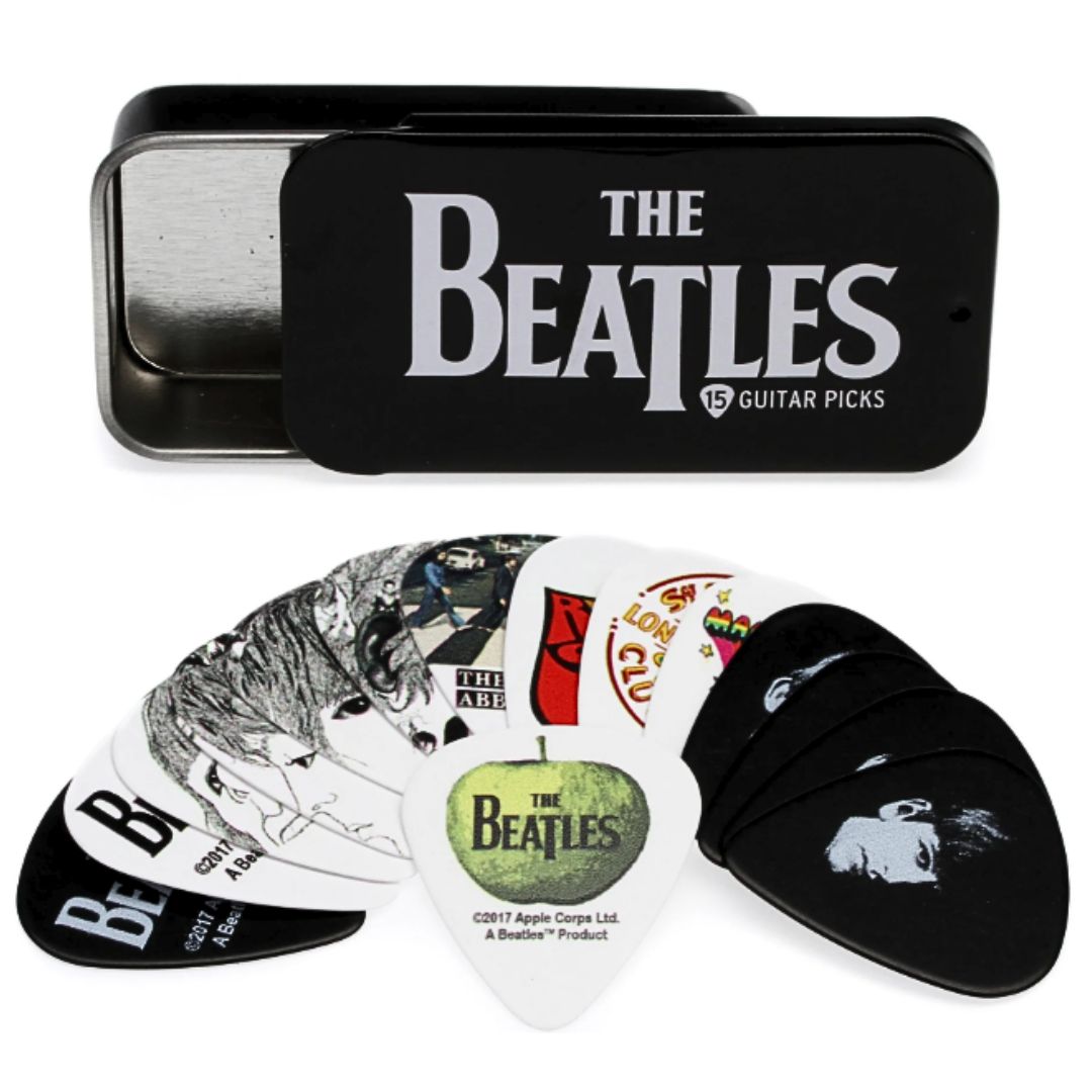D’Addario 1CAB4-15BT1 | Vitelas The Beatles Signature Celluloid Medium + Lata (Pack x15)