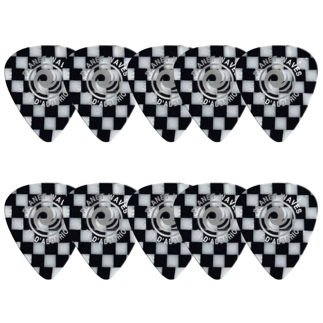 D’Addario 1CCB6-10 | Vitelas Celluloid Checkerboard Heavy (Pack x10)