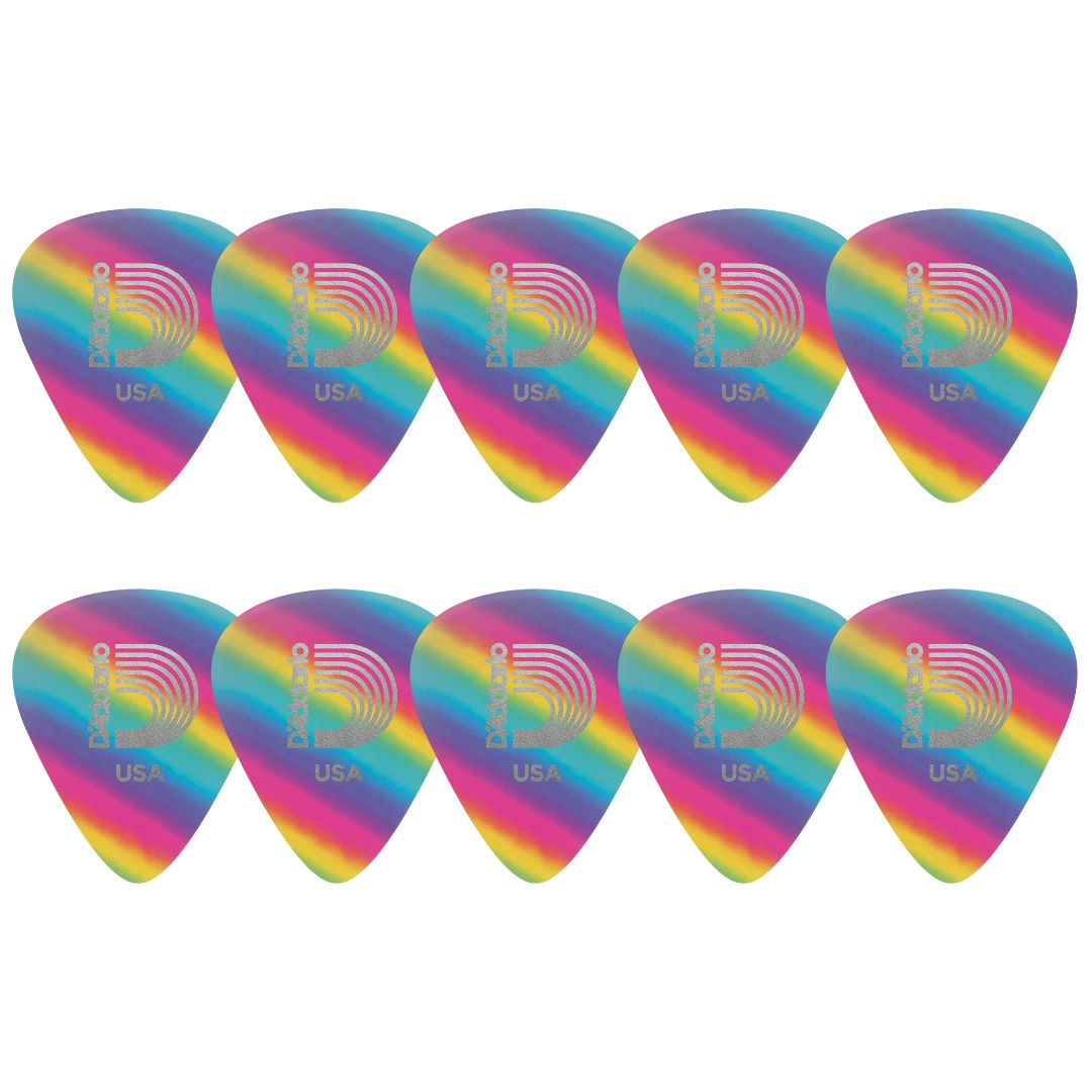 D’Addario 1CRB4-10 | Vitelas Celluloid Rainbow Medium (Pack x25)