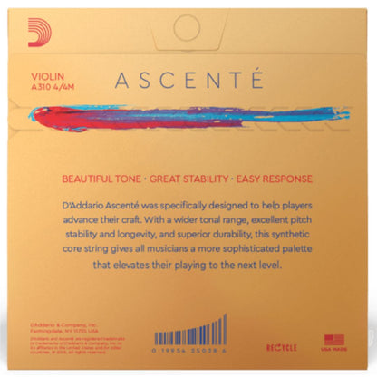 D’Addario A310 4/4M | Cuerdas para Violín Ascenté 4/4 Medium Tension