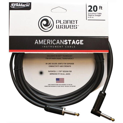 D’Addario American Stage PW-AMSGRA-20 | Cable Profesional para Instrumento 20'