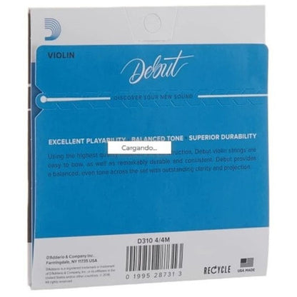 D’Addario D310 4/4M | Cuerdas para Violín Prelude 4/4 Medium Tension