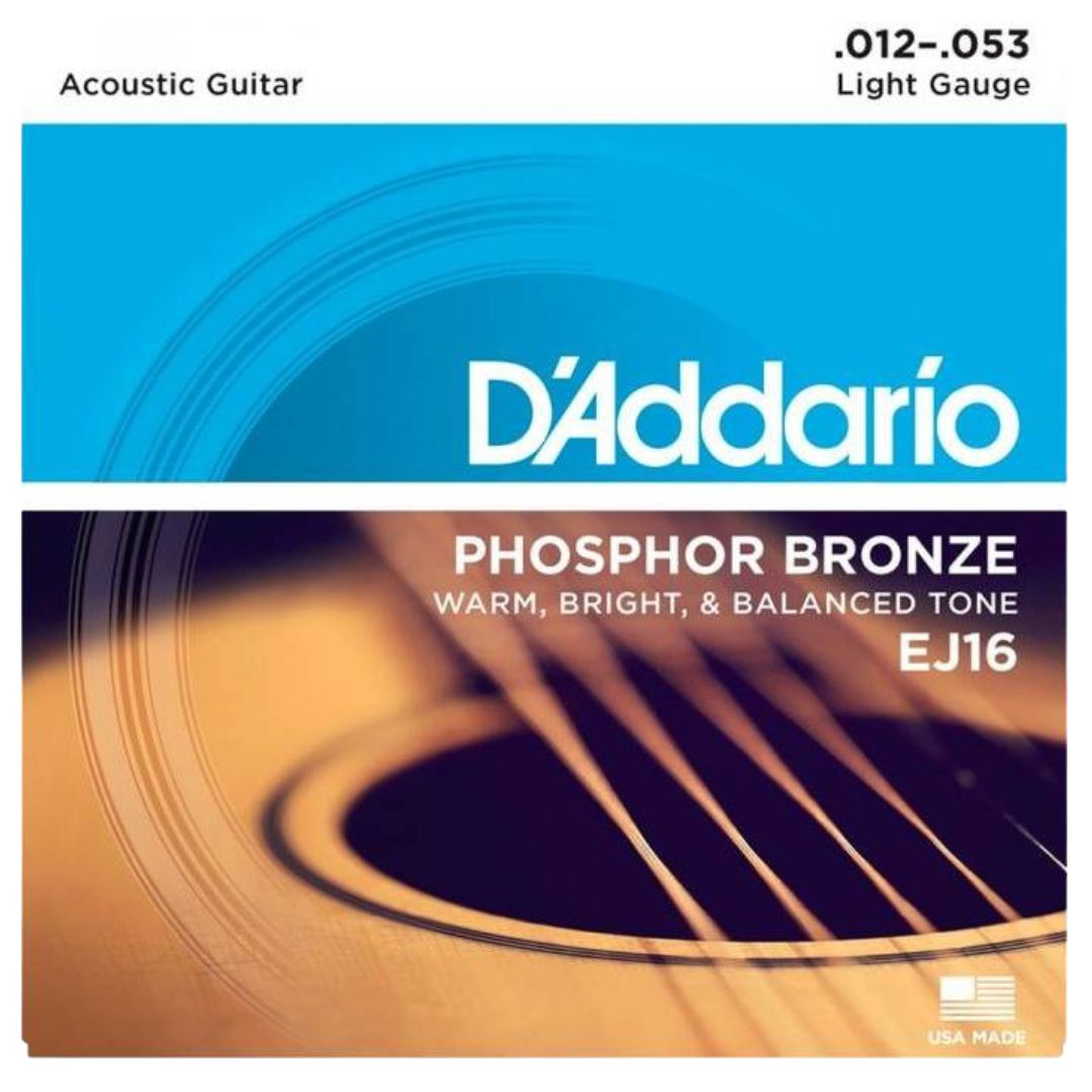 D’Addario EJ16 | Cuerdas para Guitarra Acústica Phosphor Bronze Light