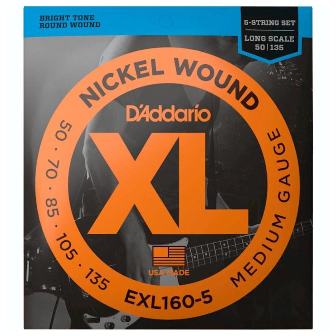 D’Addario EXL160-5 | Cuerdas para Bajo Eléctrico XL 5 Cuerdas